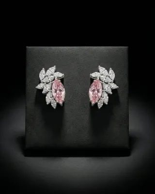 Pink Diamond Bloom Earrings